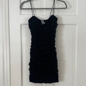 Princess Polly Black Ruched Dress